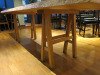 Large Oak 2 Plank Varnished Dining Table on Twin Pedestal. Size H76 x W257 x D90cm. - 7