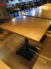 14 x Dark Wood Varnished Dining Tables on Black Metal Base. H75 x 75 x 65cm. - 2