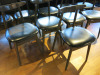 10 x Fameg Grey Wood with Black Leather Padded Seat. - 2