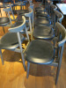 10 x Fameg Grey Wood with Black Leather Padded Seat. - 3
