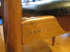 8 x Fameg Stained Wood with Black Leather Padded Seat. - 5