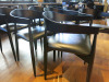 8 x Black Wood & Leather Dining Chairs with Curved Back. - 3