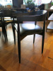 8 x Black Wood & Leather Dining Chairs with Curved Back. - 4