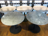 5 x Round Marble Topped Dining Tables on Black Metal Base. Size H75 x Dia90cm. - 2