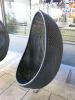 Black Rattan Outdoor Hanging Egg Chair. Size H120 x W85cm. - 2