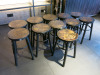 11 x Wooden Stools with Pattern Detail to Top. Size H49cm.
