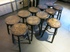 11 x Wooden Stools with Pattern Detail to Top. Size H49cm. - 2