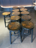11 x Wooden Stools with Pattern Detail to Top. Size H49cm. - 3