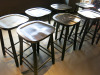 8 x Black Wood Stools. H63cm. - 3