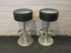 22 x Pedrali Stalls with Black Faux Leather Seat & Heavy Metal Base.