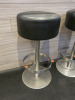 22 x Pedrali Stalls with Black Faux Leather Seat & Heavy Metal Base. - 2