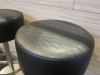 22 x Pedrali Stalls with Black Faux Leather Seat & Heavy Metal Base. - 3