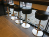 22 x Pedrali Stalls with Black Faux Leather Seat & Heavy Metal Base. - 7