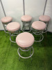 6 x Light Pink Leather Diner Retro Stools on Chrome Frame. - 2
