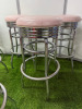 6 x Light Pink Leather Diner Retro Stools on Chrome Frame. - 3