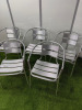 Lot Consisting of 5 x Lightweight Aluminium Outdoor Chairs & 2 x 60x60cm Aluminium Tables. - 2