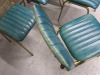 5 x Cafe/Restaurant Chairs on Gold Coloured Metal Frame & Upholstered in Green Faux Leather. Size H85cm. - 3