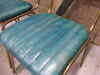 5 x Cafe/Restaurant Chairs on Gold Coloured Metal Frame & Upholstered in Green Faux Leather. Size H85cm. - 4