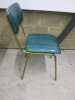 5 x Cafe/Restaurant Chairs on Gold Coloured Metal Frame & Upholstered in Green Faux Leather. Size H85cm. - 6