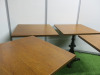 4 x Caf&eacute;/Restaurant Wooden Top Tables with Extremely Heavy Cast Metal Base. Size H71 x W60 x D60cm. - 4