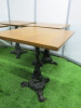 4 x Caf&eacute;/Restaurant Wooden Top Tables with Extremely Heavy Cast Metal Base. Size H71 x W60 x D60cm. - 2