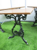 3 x Assorted Sized Caf&eacute;/Restaurant Wooden Top Tables with Extremely Heavy Cast Metal Base to Include: 2 x H71 x W106 x D60cm & 1 x H71 x W60 x D60cm. - 5