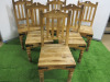 16 x Heavy Wooden Dining Chairs with Metal Banding to Legs.