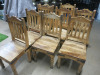 16 x Heavy Wooden Dining Chairs with Metal Banding to Legs. - 5