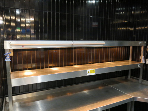 Stainless Steel Heated Gantry with Shelf, Size H70 x 200 x D30cm.