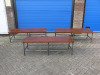 3 x Wooden Benches on Metal Tubular Frame, Size H45 x W150 x D47cm.