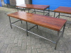 3 x Wooden Benches on Metal Tubular Frame, Size H45 x W150 x D47cm. - 2