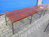 3 x Wooden Benches on Metal Tubular Frame, Size H45 x W150 x D47cm. - 3
