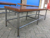 3 x Wooden Benches on Metal Tubular Frame, Size H45 x W150 x D47cm. - 6