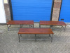 3 x Wooden Benches on Metal Tubular Frame, Size H45 x W150 x D47cm. - 7