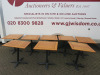 8 x Caf&eacute;/Restaurant Square Tables with Folding Wooden Tops on Metal Base. Size H72 x W70 x D70cm.