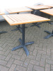 8 x Caf&eacute;/Restaurant Square Tables with Folding Wooden Tops on Metal Base. Size H72 x W70 x D70cm. - 2
