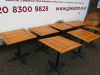8 x Caf&eacute;/Restaurant Square Tables with Folding Wooden Tops on Metal Base. Size H72 x W70 x D70cm. - 3