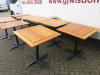 8 x Caf&eacute;/Restaurant Square Tables with Folding Wooden Tops on Metal Base. Size H72 x W70 x D70cm. - 4