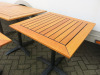 8 x Caf&eacute;/Restaurant Square Tables with Folding Wooden Tops on Metal Base. Size H72 x W70 x D70cm. - 5