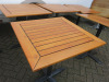 8 x Caf&eacute;/Restaurant Square Tables with Folding Wooden Tops on Metal Base. Size H72 x W70 x D70cm. - 6