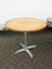 4 x Caf&eacute;/Restaurant Round Tables with Folding Wooden Tops on Metal Base. Size H75 x Dia 80cm. - 2