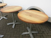4 x Caf&eacute;/Restaurant Round Tables with Folding Wooden Tops on Metal Base. Size H75 x Dia 80cm. - 4