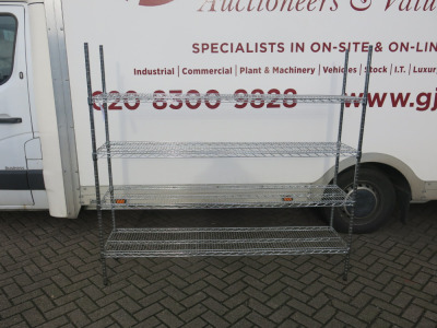 1 x 4 Shelf Metal Wire Shelving Unit. Size H167 x W180 x D40cm.
