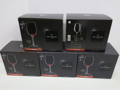 5 x Boxes of 6 Chef & Sommelier Cabernet 16oz Wine Glasses.