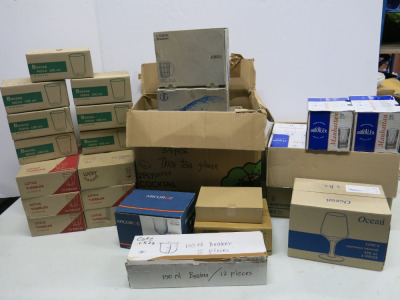 36 x Assorted Boxes of Glasses to Include: Tumblers , Long Glasses, 1/2 Steiners, Irish Coffee etc As Viewed/Pictured.