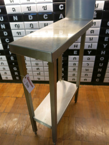 Stainless Steel In Fill Table with Shelf Under. Size H86 x W25 x D70cm.