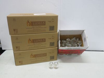3 x Boxes of 72 of Lumea Liquid Wax Candle Lamps & 1 x Box of 38 Part Used.