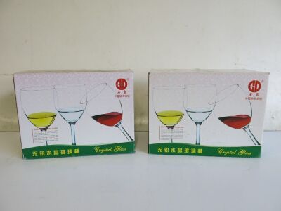 2 x 6 Piece Sets of Lead Free Crystal Glasses.