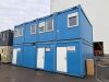 8 x Cabin Site Office Block in Blue, Constructed by NT Construction. Segment Kontenerowy 8 Cabin Site Offices Built In-Situ at Shotton Mill for Viewing & Collection from Site with the Permission of the Site Security Only. DOM 06/2015, Single Cabin Size 24 - 3