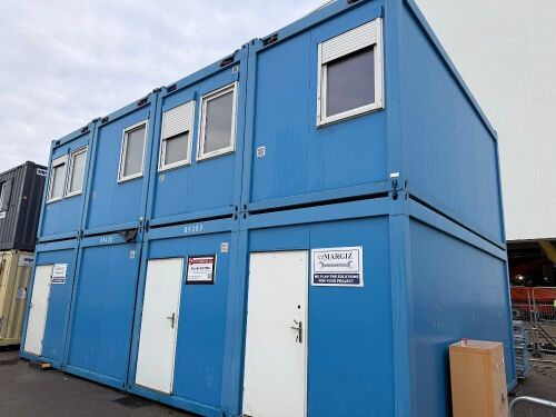8 x Cabin Site Office Block in Blue, Constructed by NT Construction. Segment Kontenerowy 8 Cabin Site Offices Built In-Situ at Shotton Mill for Viewing & Collection from Site with the Permission of the Site Security Only. DOM 06/2015, Single Cabin Size 24